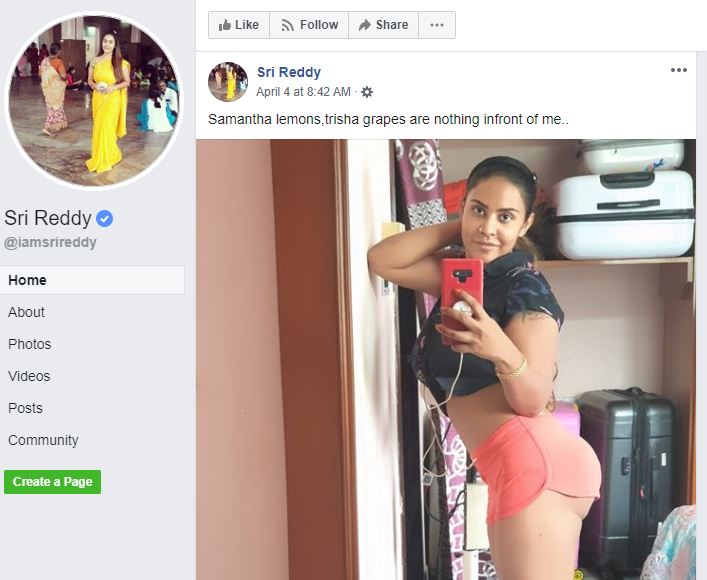 Sri Reddy Sex - Sri Reddy's Below The Belt Comment On TOP Tollywood Actresses Samantha &  Trisha Krishnan Leaves Netizens Angry!