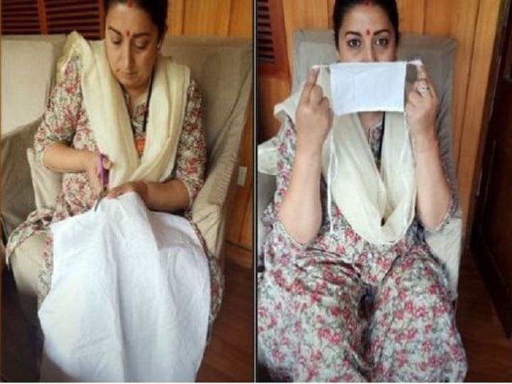 Coronavirus, Lockdown, Smriti Irani posts Instagram tutorial, how to make face masks Smriti Irani Demonstrates How To Stitch Face Masks Using Needle & Thread, On Instagram