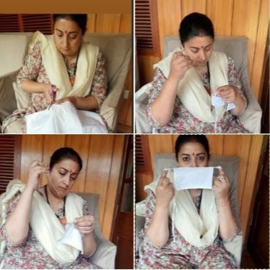 Smriti Irani Demonstrates How To Stitch Face Masks Using Needle & Thread, On Instagram