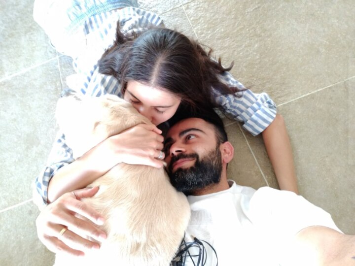 'Virushka' Cuddle Up With Pet Dog, Share Cute Picture  'Virushka' Cuddle Up With Pet Dog, Share Cute Picture