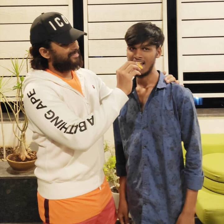 In the pictures, Allu Arjun is seen sporting an orange coloured gym shirt, shorts, white coloured jacket and also wore a dark coloured cap. (Photo: Instagram)