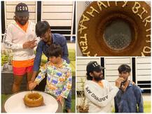 PICS: Telugu Star Allu Arjun Celebrates His Personal Assistant's Birthday Amid Lockdown With Son Ayaan