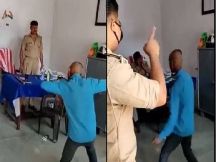 UP Cop Lands Up In Trouble After Making A Man Dance To Sapna Chaudhary Songs UP Cop Lands Up In Trouble After Making A Man Dance To Sapna Chaudhary Songs