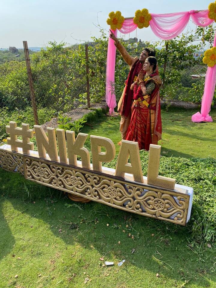 Telugu star Sai Dharam Tej wished Nikhil on his wedding on Twitter and shared a cute photo of the newly married couple. He tweeted,