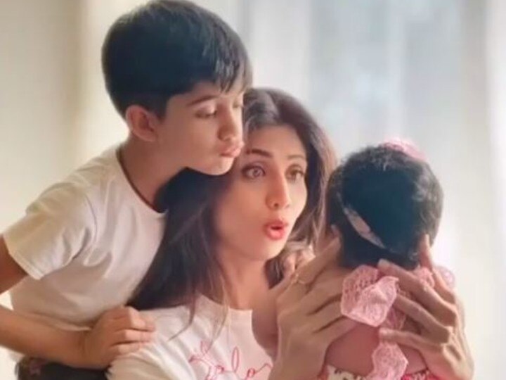 Shilpa Shetty Shares Adorable Picture Of Son Viaan & Daughter Samisha As She Turns 3 Months Old!  Cuteness Alert! Shilpa Shetty Shares Adorable Picture Of Baby Daughter Samisha As She Turns 3 Months Old!