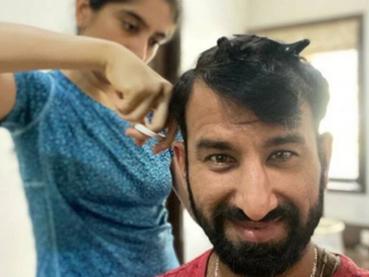 Cheteshwar Pujara Gets Haircut From Wife Puja, Shares Hilarious Post Cheteshwar Pujara Gets Haircut From Wife Puja, Shares Hilarious Post