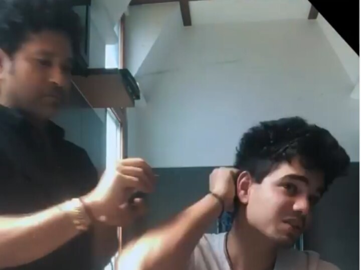 WATCH: Sachin Tendulkar Gives A New Haircut To Son Arjun Amid COVID-19 Lockdown  WATCH: Sachin Tendulkar Gives A New Haircut To Son Arjun Amid COVID-19 Lockdown