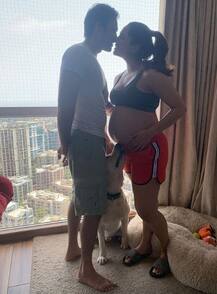 IN PICS: Kumkum Bhagya Actress Shikha Singh FLAUNTS Huge BABY BUMP While Posing With Hubby & Their Pet!