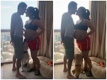 IN PICS: Kumkum Bhagya Actress Shikha Singh FLAUNTS Huge BABY BUMP While Posing With Hubby & Their Pet!