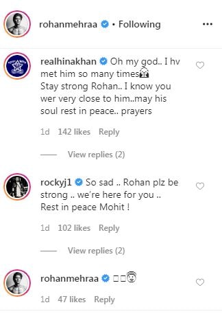 Yeh Rishta Kya Kehlata Hai' Actor Rohan Mehra Mourns Mohit Baghel's Death, Shares EMOTIONAL Post; Hina Khan Asks Him To Stay Strong