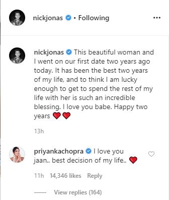 Priyanka Chopra Shares FIRST PIC From Her FIRST Date Night With Nick Jonas As Couple Celebrates Two Years Of Being Together