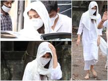 IN PICS: Sushant Singh Rajput’s Girlfriend Rhea Chakraborty Looks Devastated As She Arrives At Cooper Hospital Before Actor’s Last Rites!