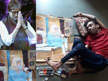 Amitabh Bachchan Praises Specially-Abled Fan For Making His 'Gulabo Sitabo' Sketch Using Feet