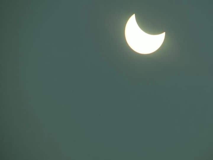 Solar eclipse was seen in Uttarakhand. Todays's eclipse is rare as it will occur on June 21, which is the date of the annual summer solstice or June solstice. (Source: ANI)