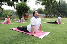 IN PICS: President Ram Nath Kovind, Arvind Kejriwal, Prakash Javadekar Others Practice Yoga On International Day Of Yoga
