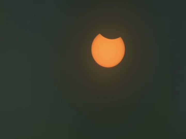 Solar eclipse was seen at Gandhinagar. An annular solar eclipse happens when the sun and moon are exactly in line with the earth. But the moon is too far away to completely cover the sun like in the case of a total eclipse. So, the sun appears as a bright ring or the ring of fire. (Source ANI)