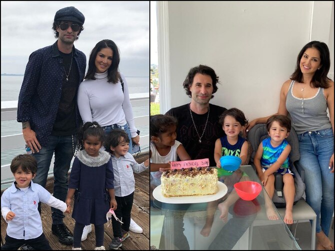 PICS: Sunny Leone & Husband Daniel Weber Celebrate Father's Day 2020 With  Their Kids In Los