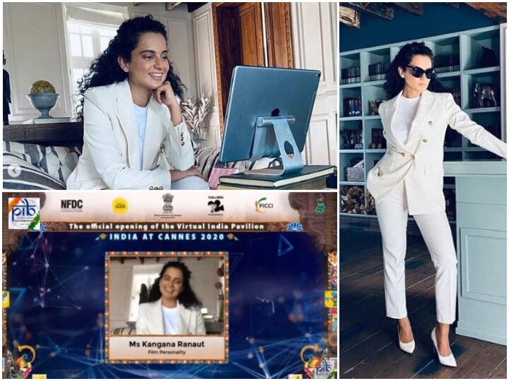 Cannes 2020: Kangana Ranaut DAZZLES In A White Pantsuit For Virtual Red Carpet Appearance  Cannes 2020: Kangana Ranaut DAZZLES In A White Pantsuit For Virtual Red Carpet Appearance