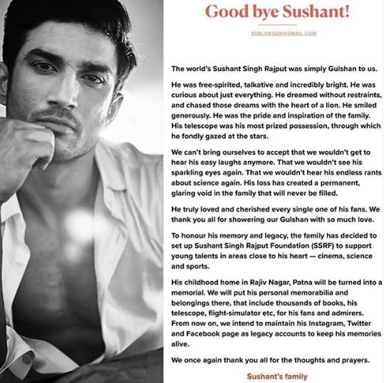 Sushant Singh Rajput’s Patna Home To Be Turned Into A Memorial, Confirms Family; Read The Heartfelt Note Here!
