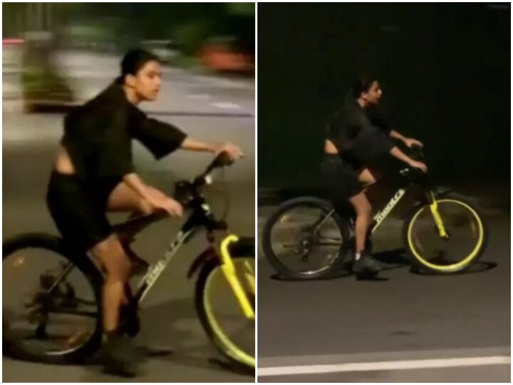 Naagin 4 Actress Nia Sharma Enjoys Late Night Cycling Ride Sans Mask! Watch: Naagin 4 Actress Nia Sharma Enjoys Late Night Cycling Ride Sans Mask!