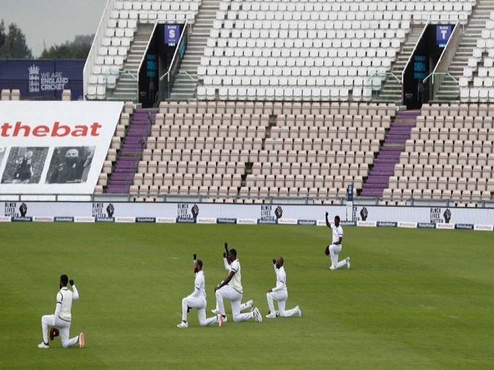 England, West Indies Cricketers Take A Knee To Support Black Lives Matter Campaign As International Cricket Returns After 4-Month Break England, West Indies Cricketers Take A Knee To Support Black Lives Matter Campaign As International Cricket Resumed After 4-Month Break