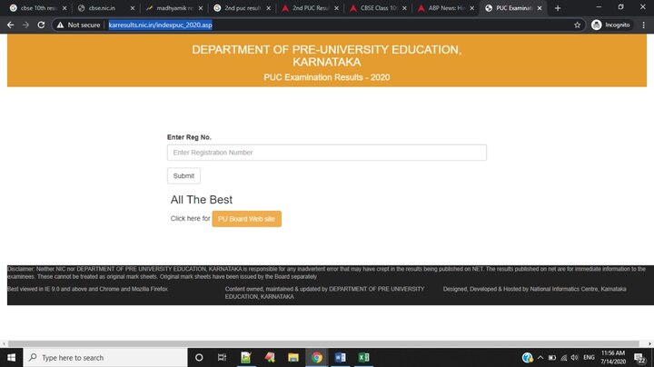 karresults.nic.in 2020 2nd PUC Result to be Declared in Next Few Minutes karresults.nic.in 2020 2nd PUC Result DECLARED; Scores Available Now, Where & How To Check