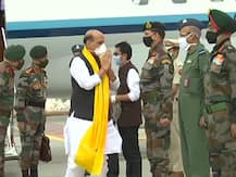 Defence Minister Rajnath Singh Reaches Leh As Part Of 2-Day Visit To Ladakh And Kashmir; Will Visit Forward Areas
