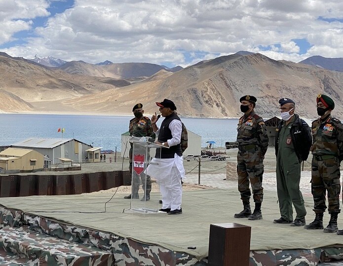 Rajnath Singh Strong Message To China Says Not Inch Of India's Land Can Be Taken By Any Power Not An Inch Of Our Land Can Be Taken By Any Power: Rajnath Singh's Strong Message To China From Ladakh