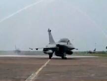 IN PICS | 5 Deadly Rafale Fighter Aircraft Land At IAF Airbase In Ambala; Greeted With Special Salute