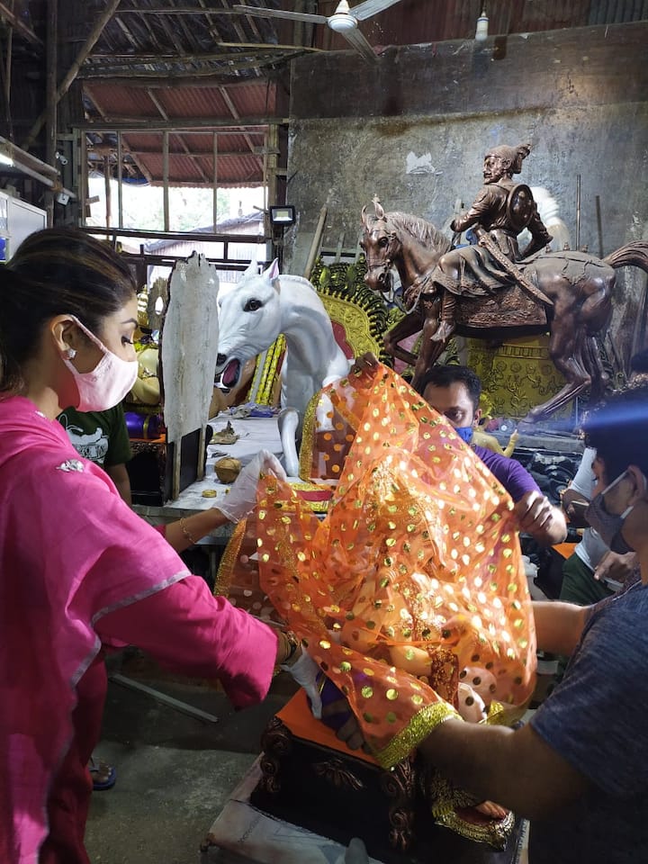 The actress celebrates Ganeshotsav every year with full fervour