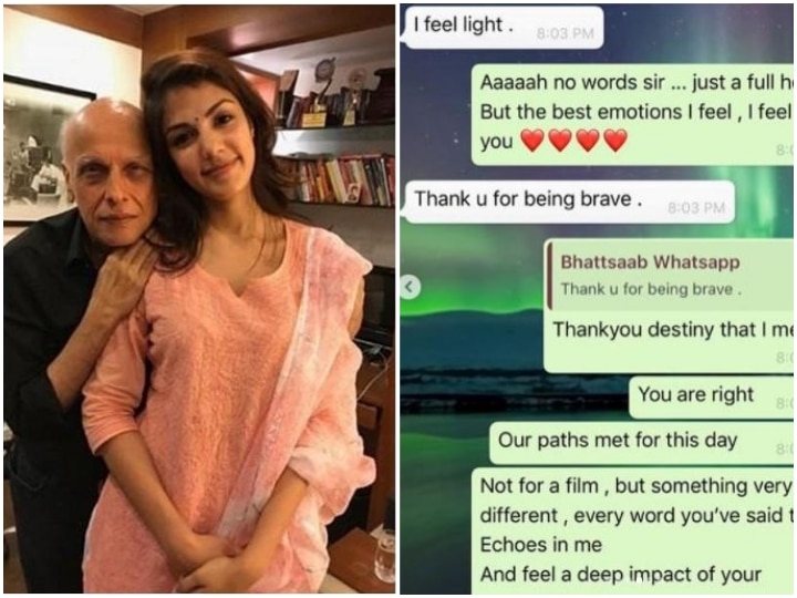 VIRAL: New WhatsApp Chats Reveal Mahesh Bhatt Contacted Rhea Chakraborty On June 14 2020, The Day Sushant Singh Rajput Passed Away! - ABP Live