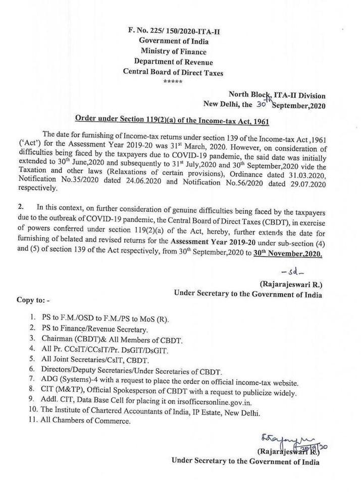 Relief For Taxpayers! CBDT Extends Belated, Revised ITR Filing Deadline For AY 2019-20 | Check Details