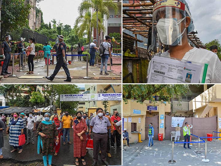 IN PICS: Armed With Masks & Sanitisers, Students Brave Covid-19 To Write JEE Main Exams 2020 IN PICS: Armed With Masks & Sanitisers, Students Brave Covid-19 To Write JEE Main Exams 2020
