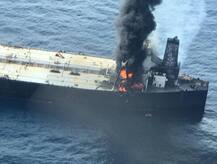 In Pics: Massive Fire Erupts In Crude Oil Carrier With 2,00,000 Metric Ton Cargo; Indian Coast Guard Sends Help