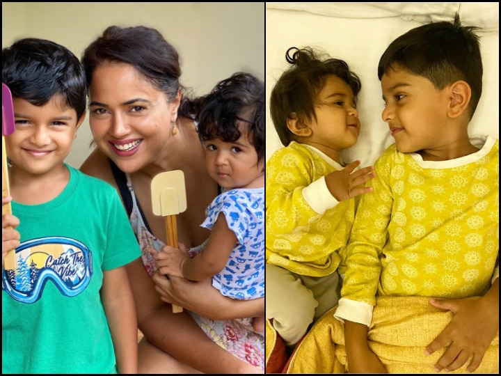 Race Actress Sameera Reddy Shares PIC Of Kids Hans & Nyra, Gives Glimpse Of Saturday night Pyjama Party Sameera Reddy Shares ADORABLE PIC Of Her Kids, Gives Glimpse Of 'Saturday Night Pyjama Party'