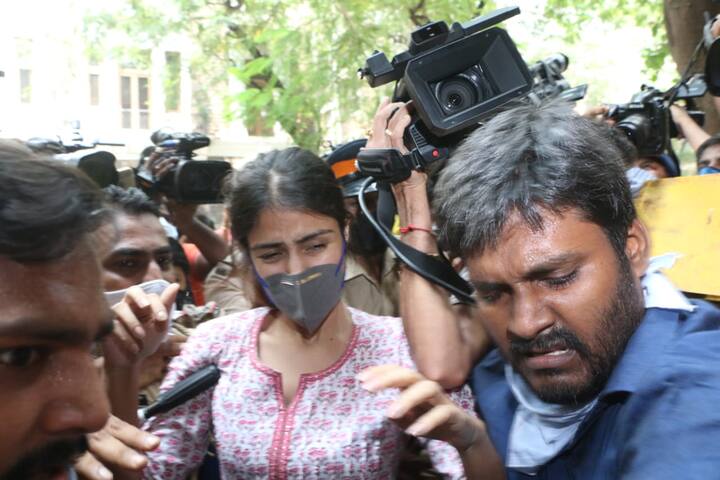 Actress Rhea Chakraborty is being questioned at the Narcotics Control Bureau (NCB) office in Mumbai in the drugs probe linked to Sushant Singh Rajput death case.