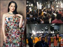 In PICS: Zero Regard For Social Distancing By Shiv Sena, Karni Sena And RPI Workers At Mumbai Airport As Kangana Ranaut Lands In City