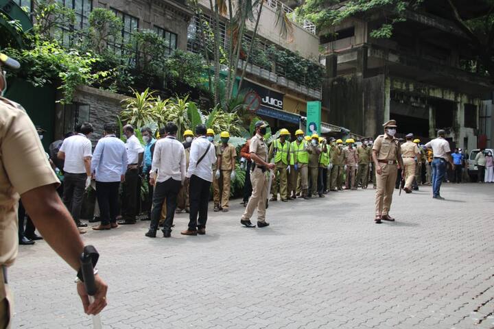 The Brihanmumbai Municipal Corporation (BMC) officials reached Kangana Ranaut's office to demolish alleged illegal alterations at her Manikarnika Films office in Mumbai's posh Pali Hill area.