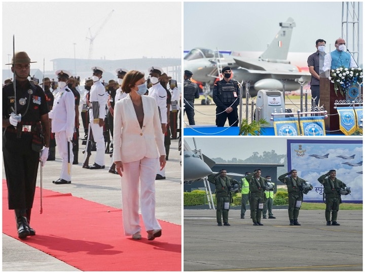 Rafale Jets Represent Strong India, Says Rajnath Singh As Aircraft Inducted Into IAF At Ambala Airbase