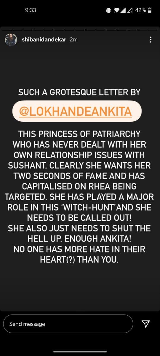 Calling Her ‘Princess Of Patriarchy’ Shibani Dandekar BLASTS Ankita Lokhande Says ‘She Has Played A Major Role In This 'Witch-Hunt' And Needs To Shut The Hell Up’