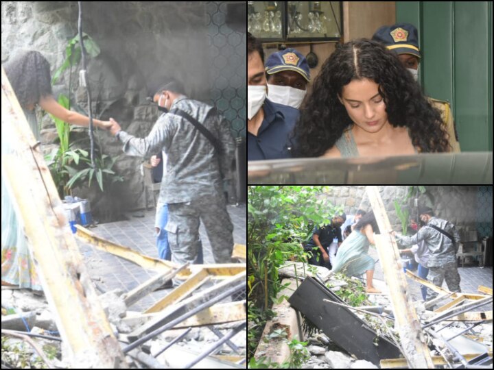 Kangana Ranaut Breaks Down In Tears After Visiting Her Demolished Bungalow Office Post BMC Demolition Kangana Ranaut Breaks Down In Tears After Visiting Her Damaged Office Post BMC's Demolition Drive: Report