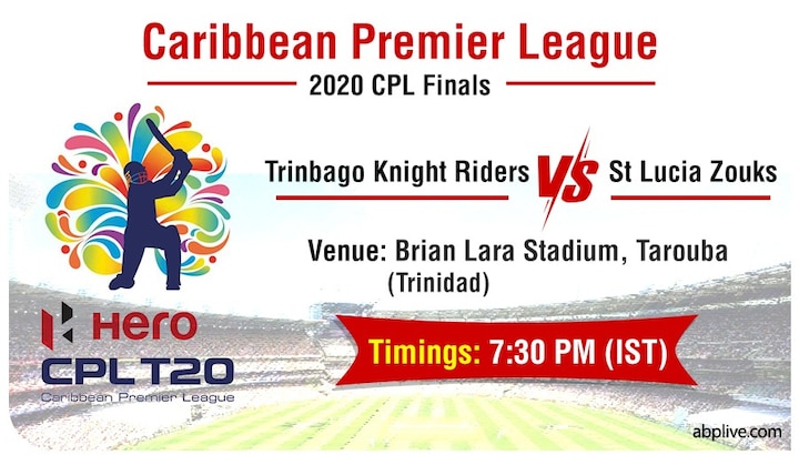 TKR vs SLZ CPL 2020 Final toss update of match between St Lucia Zouks vs Trinbago Knight Riders TKR vs SLZ, CPL 2020 Final: Trinbago Knight Riders Win Toss, Opt To Field First Against St Lucia Zouks