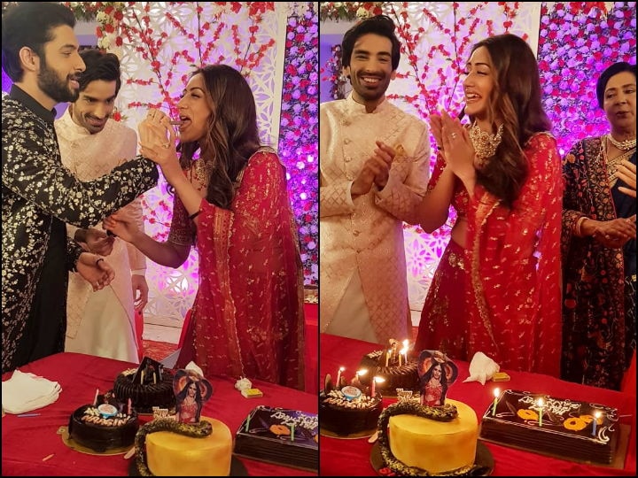 Surbhi Chandna Celebrates Her Birthday On Sets Of 'Naagin 5' With Ssharad Malhotra, Mohit Sehgal & Other Co-Stars PICS PICS: Surbhi Chandna Celebrates Her Birthday On Sets Of 'Naagin 5' With Ssharad Malhotra, Mohit Sehgal & Other Co-Stars