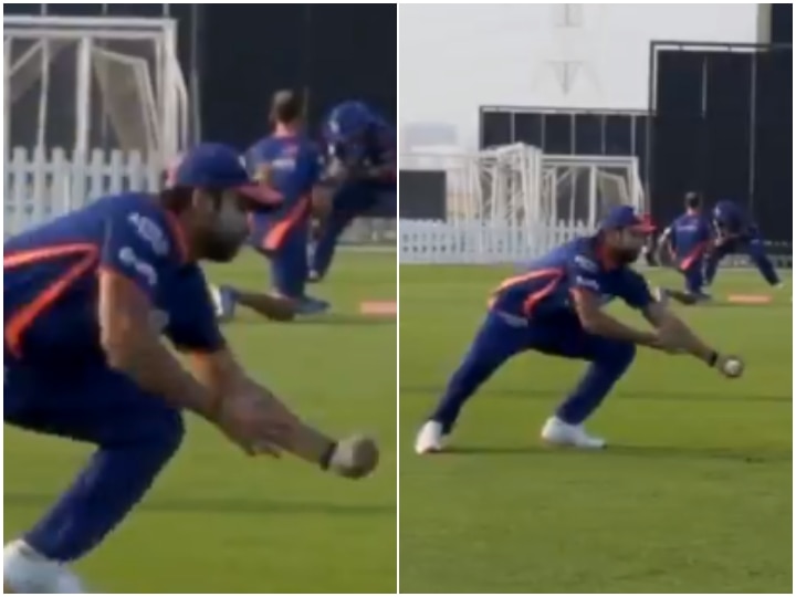 Rohit Sharma IPL 2020 Takes A Great Catch During Mumbai Indians Practice WATCH | MI Skipper Rohit Sharma Takes A Stunning One-Handed Catch Ahead Of IPL 2020