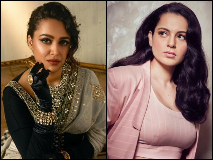 Swara Bhasker Reacts On Kangana Ranaut Jaya Bachchan Fiasco On Twitter Calls Her  Sickening Shameful 'Bas Karo Please': Swara Bhasker Reacts On Kangana-Jaya Fiasco; Calls Her Tanu Weds Manu Co-Star's Comment 'Sickening & Shameful'