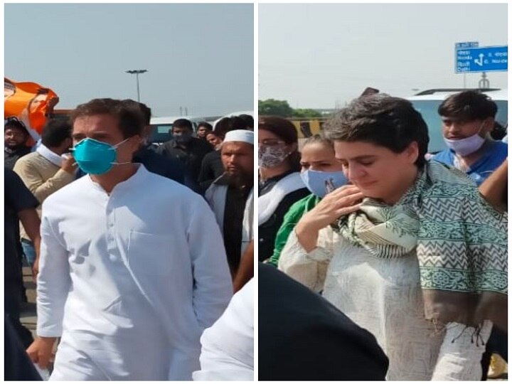 Hathras Rape Case: Rahul, Priyanka Gandhi On Rape Case, Section 144 Imposed In Hatharas UP Police Uttar Pradesh Hathras Horror: Rahul, Priyanka Gandhi Taken To Custody After Tussle With Police At Yamuna Expressway