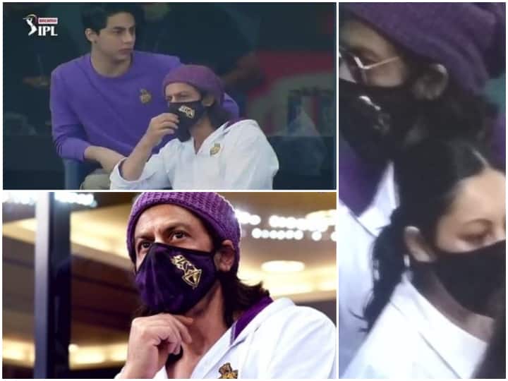  IN PICS:  Shah Rukh Khan Spotted Enjoying KKR vs RR Match In Dubai With Wife Gauri & Son Aryan