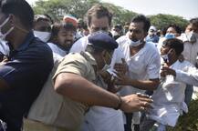 IN PICS: Rahul Gandhi Falls, Sustains Injuries After Being Roughed Up By Uttar Pradesh Cops On Way To Hathras