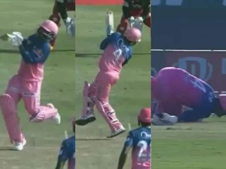 Watch: RR's Rahul Tewatia Gets Hit With Nasty Beamer Off Navdeep Saini, Smashes Two Sixes In Same Over Watch: RR's Rahul Tewatia Gets Hit With Nasty Beamer Off Navdeep Saini, Smashes Two Sixes In Same Over
