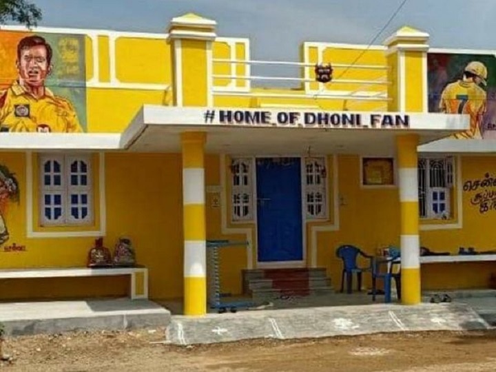 IPL 2020: Die-Hard Dhoni Fan From Tamil Nadu Paints Entire House Yellow To Pay Tribute To CSK Skipper IPL 2020: Die-Hard Dhoni Fan Paints His Entire House Yellow To Pay Tribute To CSK Skipper, Franchise Posts Pics